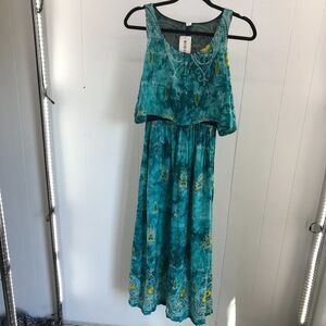 batik mesh midriff tank dress boho hippie size M new with tags